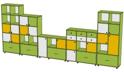 Modular Shelving Unit with 5 Fixed Shelves, Art. No. 015/2023