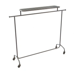 Mobile Floor Rack with Shelf - Aluminum