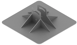 Roofing Support SM-KVP, 300x300x98 mm, 3.0 mm Thickness, Galvanized Steel