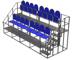 Two-Row Metal Tribuna TV-MTBD-1.34.01