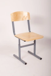 Adjustable Student Chair with Square Tube Frame - Plywood Seat & Backrest