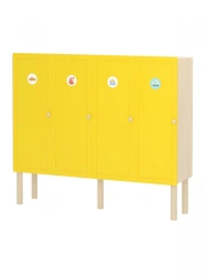 Yellow Locker for Changing Room with 4 Sections