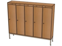 5-Section Clothing Cabinet with Metal Frame, Model SHD22