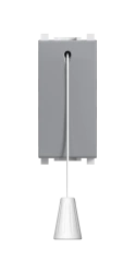 Caduceus Aling Experience Hidden Switch with Cord, 16A, 250V, 1M, Silver, Art. 72117.S