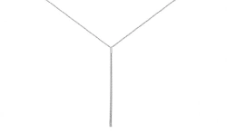 White Gold Necklace 585 with "Brush" Pendant NHX18-319-3 0.2MM 80CM 3.3G