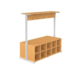 Double-sided clothing rack KDG-58 with shoe compartments