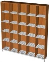 Open Shelf Unit with 4 Compartments for Storage