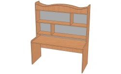 Book Table with 3 Shelves and Wave Edges, Model SK-2