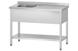 Stainless Steel Sink with Work Surface for Food Service