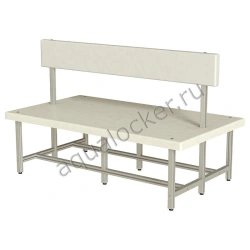 Two-Sided Bench with Backrest for Wet Areas - AQUALOCKER