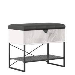 Nord LD.454030.000 Bench 600 (White Gloss/Statuario/Nitro Black Fabric)