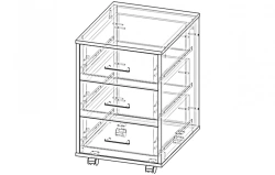 Rolling Cabinet with 3 Drawers, Bureaucrat Series