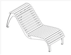 Metal Relaxation Lounger for Public Spaces, Model 2009