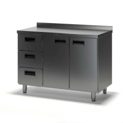 Stainless Steel Food Preparation Table SKDZ-2 with Doors and Drawers