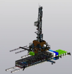 Echelon-Type Drilling Rig 3200 kN Capacity High Mobility