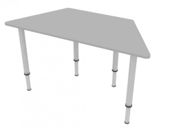 Adjustable Trapezoidal Table 1280x580x640-750mm