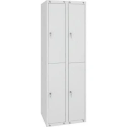 Two-Section Metal Wardrobe for Clothing, Model ШМ-24, 1850x600x490mm
