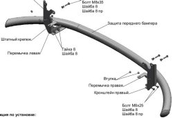 Front Bumper Protection D57 + Mounting Kit for Kia Seltos 2020 - RIVAL