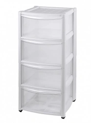 Amadeo 4-Drawer Rolling Chest (Colorless)