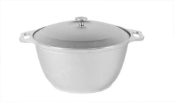 Aluminum Cast Pot 2L (Uncoated) with Aluminum Lid - Kukmara