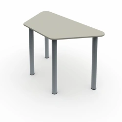 Trapezoidal Student Desk with Round Metal Legs
