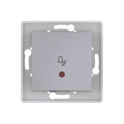 Caduceus Aling Prestige Hidden Installation Button Switch with Indicator 10A, 250V~, Silver, Art. 6010I.S