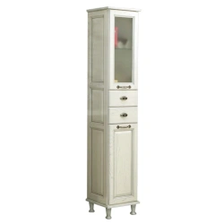 Elegant French Classic Column Cabinet Aquaton Jerona Left White Silver 1A158903GEM2L1