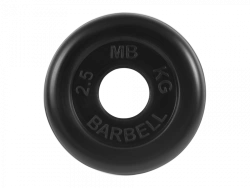 Standard Rubberized Disc, Black, 51mm, 2.5kg - MB-PltB51-2.5