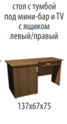Venice NEW Table with Cabinet for Minibar and TV Right BE 623