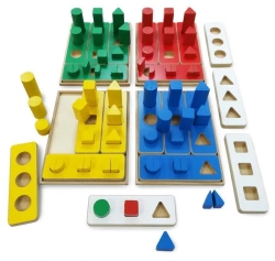Educational Sorting Set with Colorful Shapes and Logical Steps