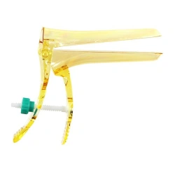 Disposable Gold Polymer Gynecological Mirror Cusco No. 3 (L) with Central Screw Fixator
