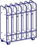 12-Place Towel Rack on Wheels for Kindergartens