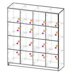 Organizational Cabinet with 16 Compartments - Model ЩЯ13