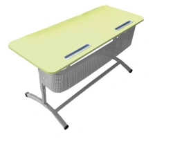 Adjustable Two-Seat Student Desk with Metal Frame Type II