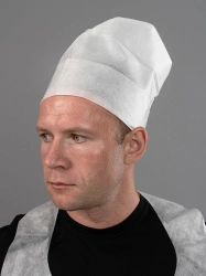 Chef's Cap for Personal Protection from Contaminants - Spunbond Material