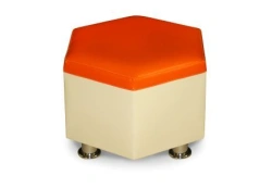 Hexagonal Puff with Wooden Frame for Preschoolers - Model 555