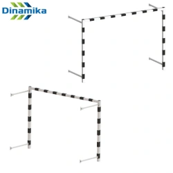 Foldable Steel Wall-Mounted Handball and Mini Football Goals (Pair)