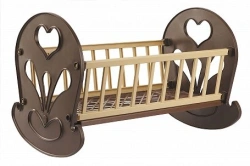 Beautiful Chocolate Rocking Bed for Dolls
