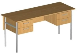Teacher's Desk with Drawers and TSO Section, Metal Frame
