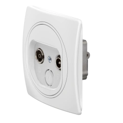 CADUCEUS ALING EON TV/FM Hidden Socket, White, Art. E612P.00