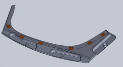 Fiberglass Tabletop with Metal Inserts for Tram Interiors and Exteriors - Model 71-411.12.10.510