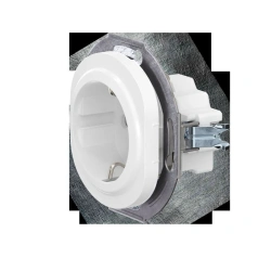Caduceus Aling Eon Hidden Socket with Grounding and Shutters, Ceramic Base, 16A, 250V~, White, Art. E601.0