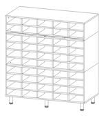 3-Module Filing Cabinet with 50 Drawers