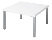 White Coffee Table with Metal Legs, RAL 9003
