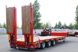 Specialized Heavy-Duty Semi-Trailer with Hydraulic Double Folding Ramps Tversmash 993931 Mod 0022