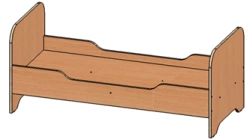 Wooden Children's Bed for Preschool Use, Model: ДОУ
