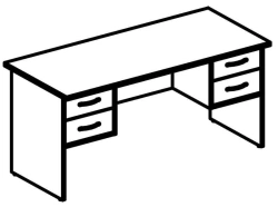 Rhythm Series 7088 Work Desk with Suspended Cabinets