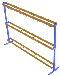 Ski Storage Rack for 30 Pairs, Double-Sided Design