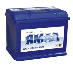 Lead-Acid Starter Battery for Internal Combustion Engines 12V 6ST-55 LB Yamal