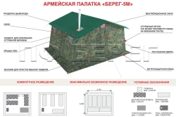 Single-layer Army Tent with Steel Frame - Bereg 5M1